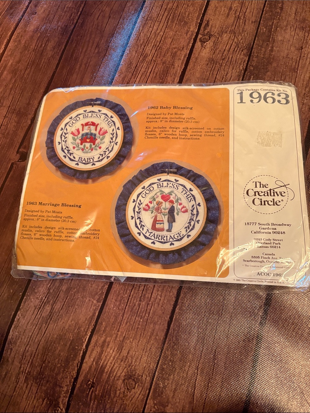 NWT Vintage Creative Circle 'God Bless This Marriage' Embroidery Kit #1963